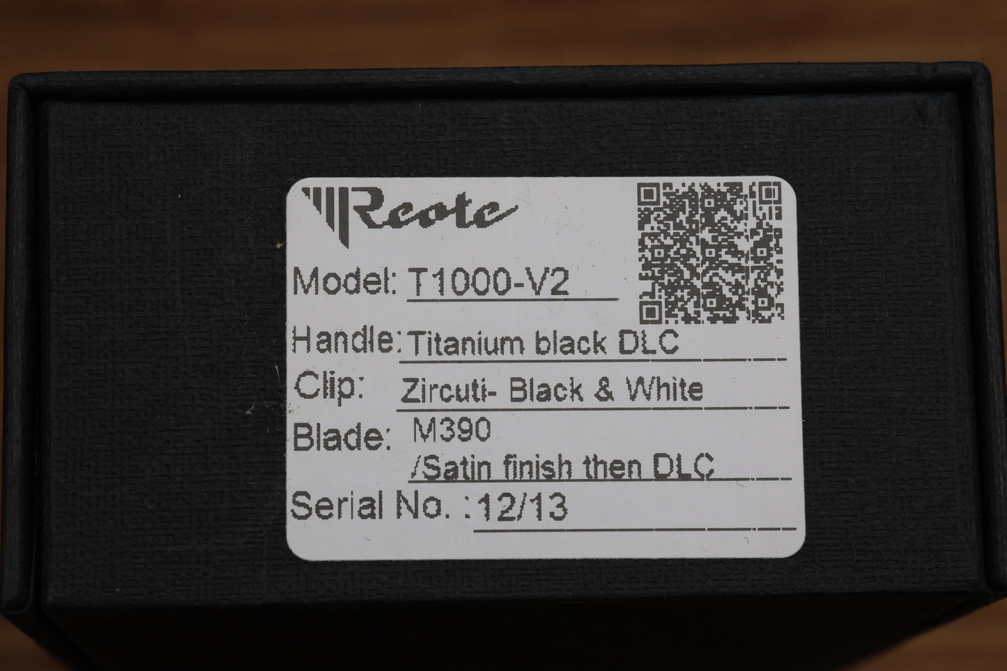 REATE T1000 V2 MONOCHROME ZIRCUTI ACCENTS & DLC RECURVE M390