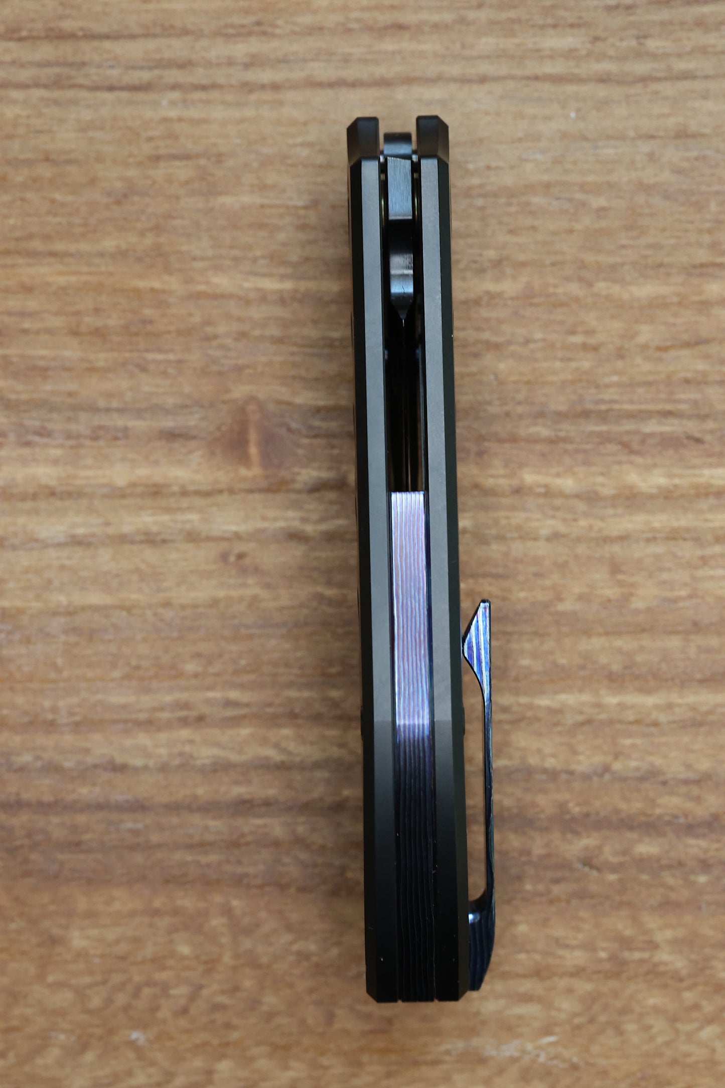 YAN’S CHEVRON- DLC MAGNACUT TITANIUM FRONT FLIPPER WITH ZIRCUTI INLAY THUMB STUD