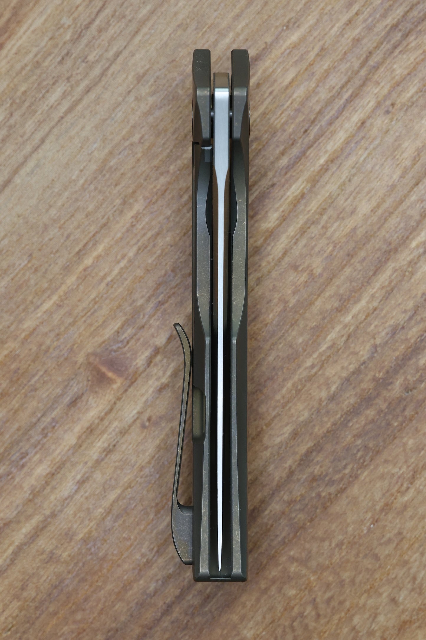 REATE KNIVES VELOCITY TASHI BHARUCHA BRONZE TITANIUM HANDLES & ELMAX