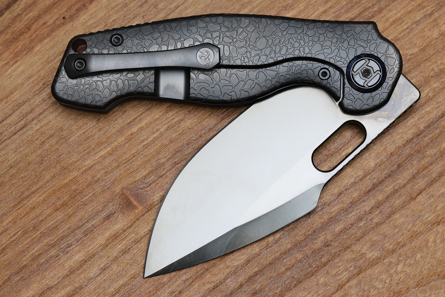 KUNWU GRINGO HONEYDEW BLACK DLC TITANIUM HANDLE S390 BLADE
