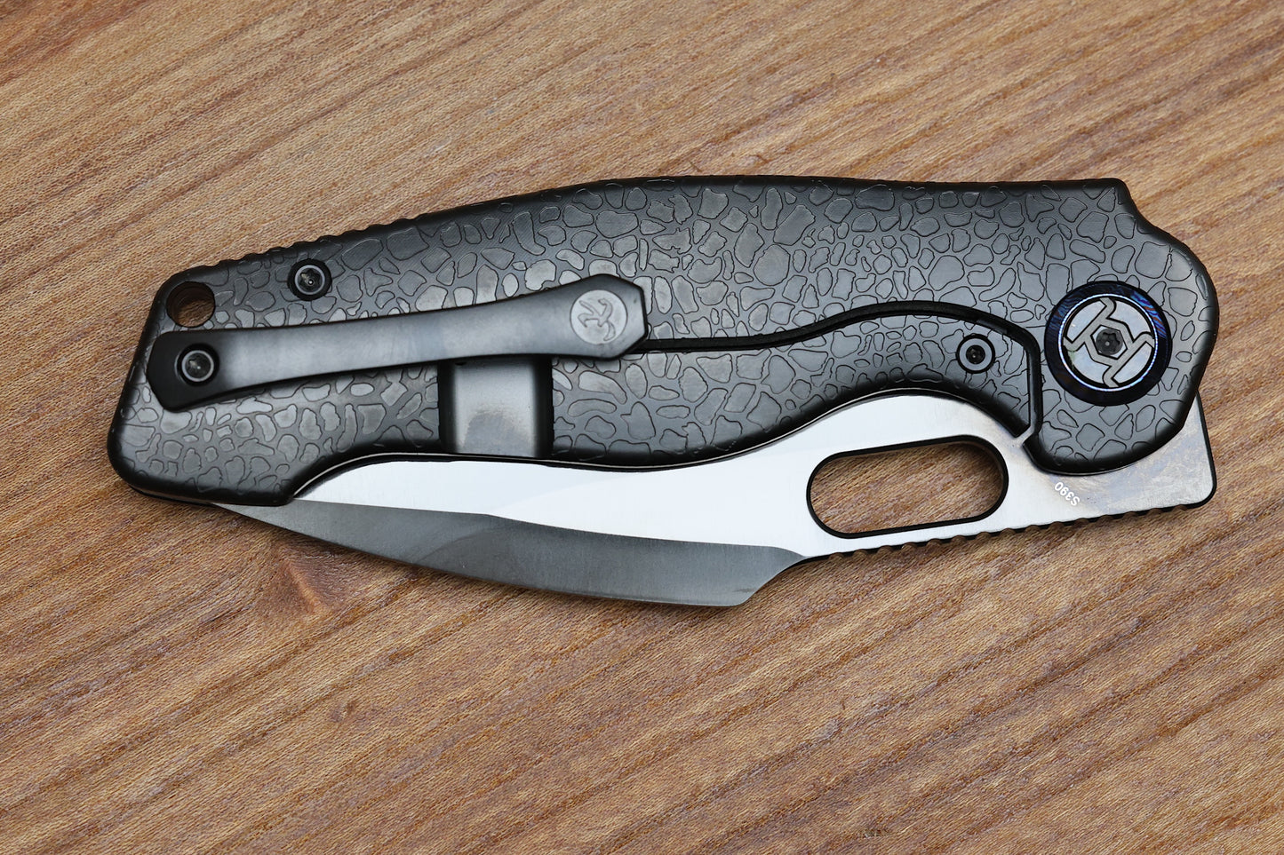 KUNWU GRINGO HONEYDEW BLACK DLC TITANIUM HANDLE S390 BLADE