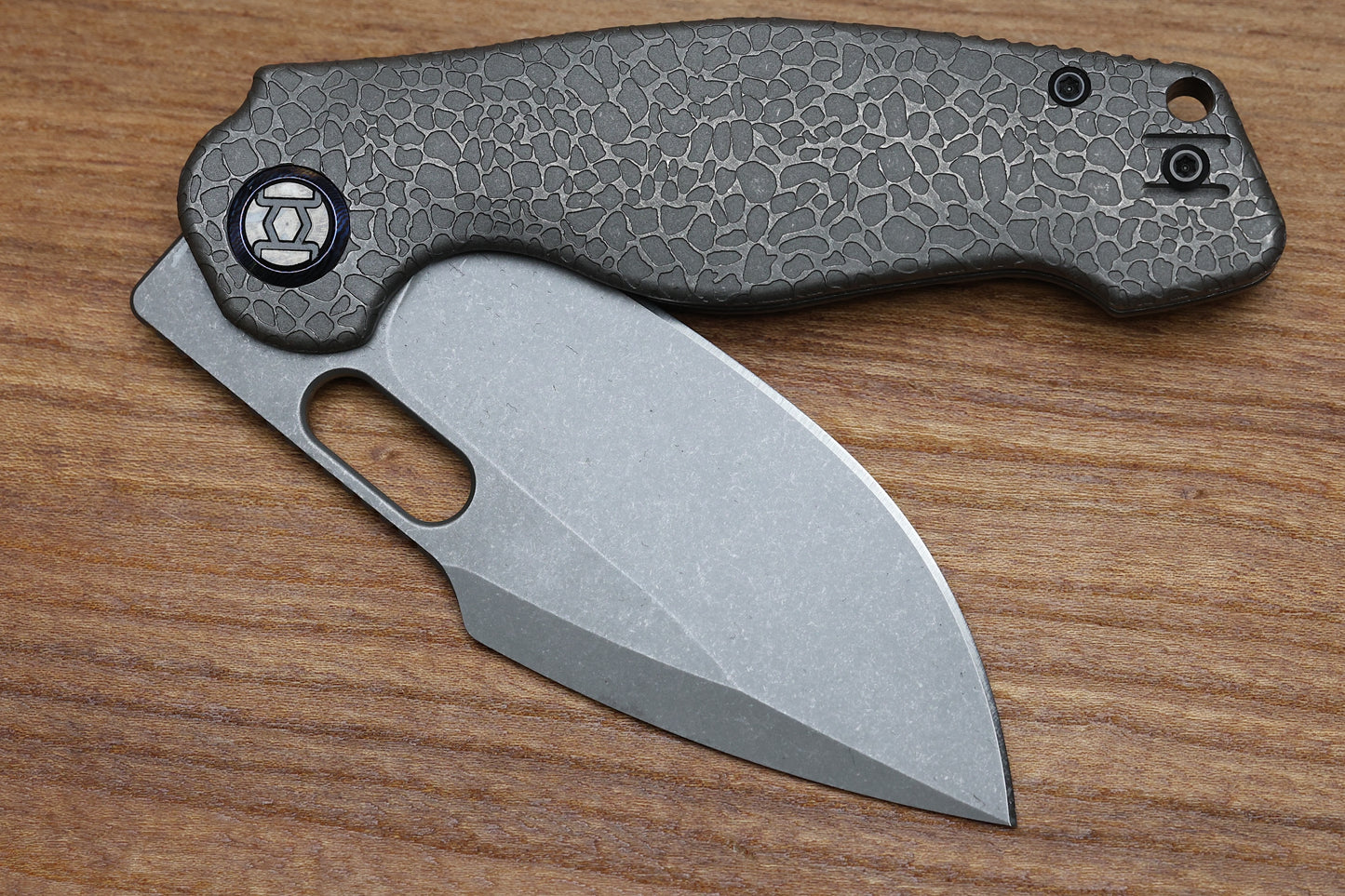 KUNWU GRINGO HONEYDEW STONEWASH TITANIUM HANDLE S390 BLADE