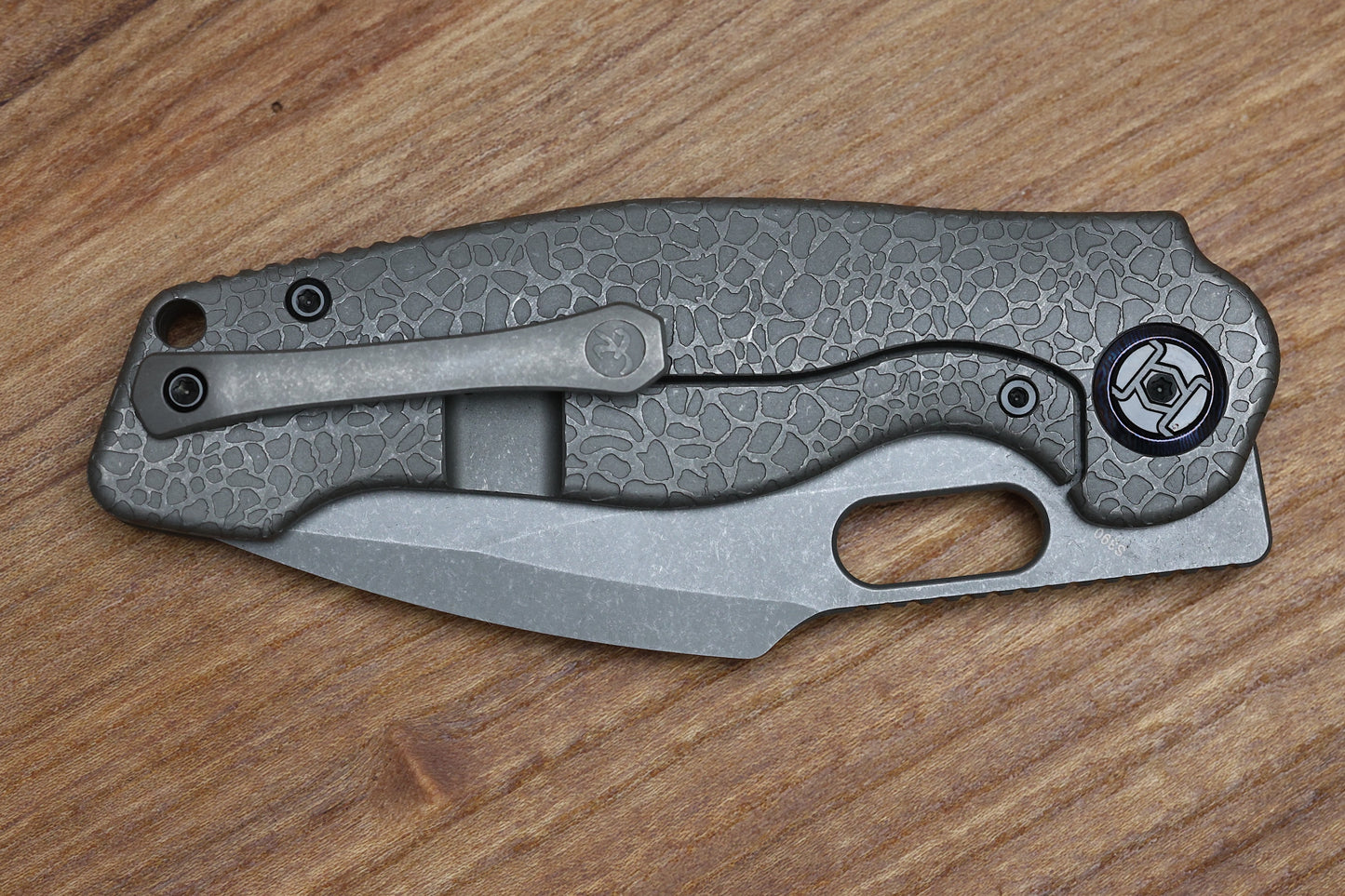 KUNWU GRINGO HONEYDEW STONEWASH TITANIUM HANDLE S390 BLADE
