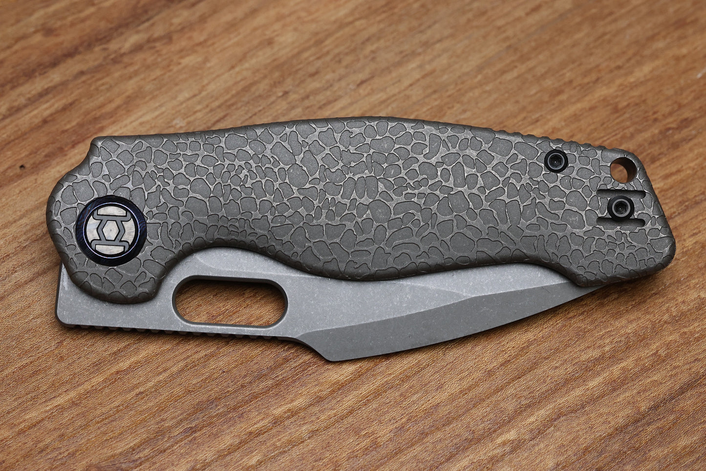 KUNWU GRINGO HONEYDEW STONEWASH TITANIUM HANDLE S390 BLADE