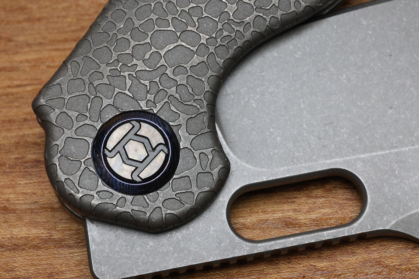 KUNWU GRINGO HONEYDEW STONEWASH TITANIUM HANDLE S390 BLADE