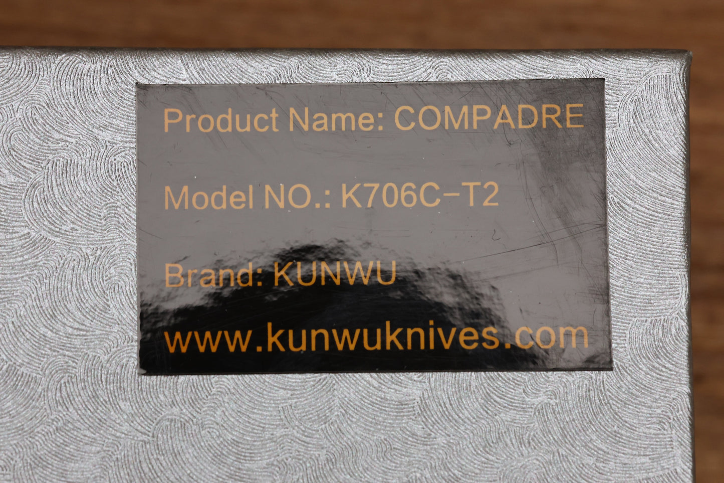 KUNWU KNIVES COMPADRE DIAMOND TITANIUM HANDLES W/ SATIN VANAX