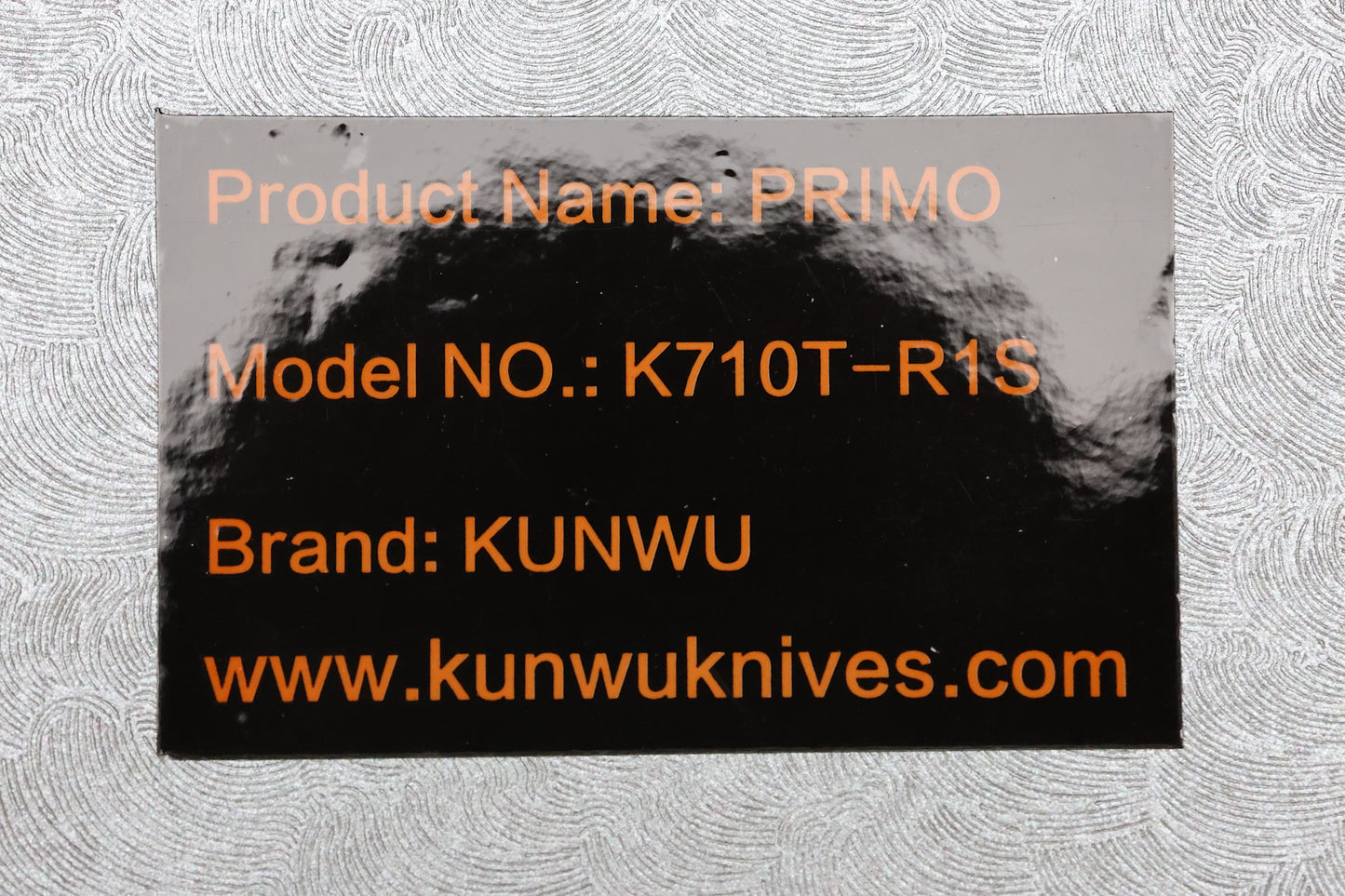 KUNWU KNIVES PRIMO RAINDROP STONEWASH TITANIUM HANDLE VANCRON PLAIN EDGE STONEWASH