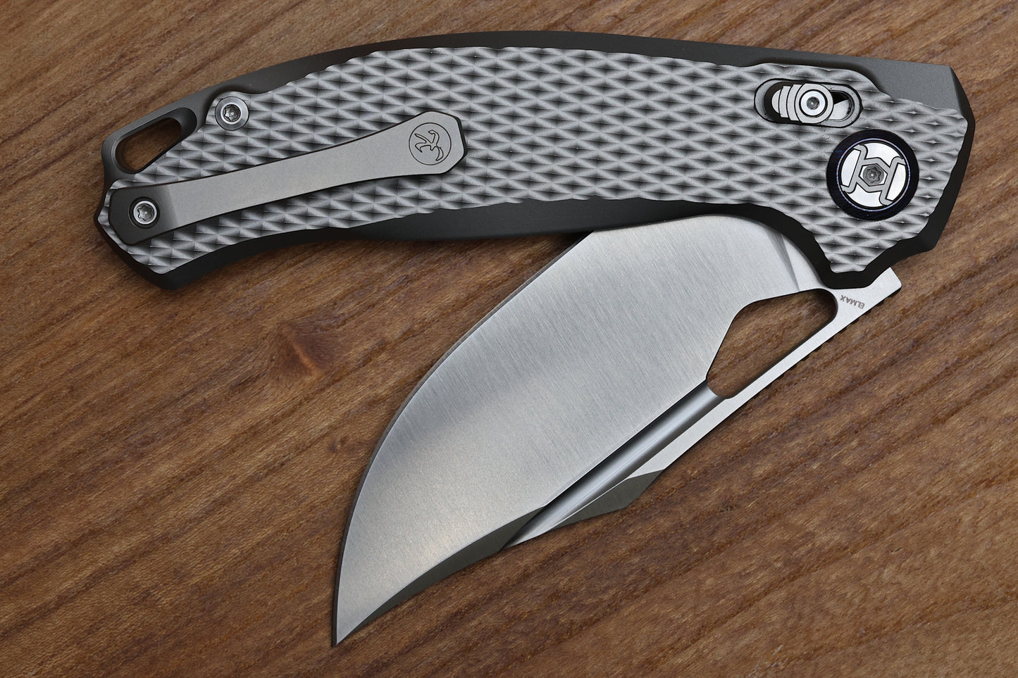 KUNWU KNIVES DJANGO XL DIAMOND TI HANDLES & SATIN ELMAX