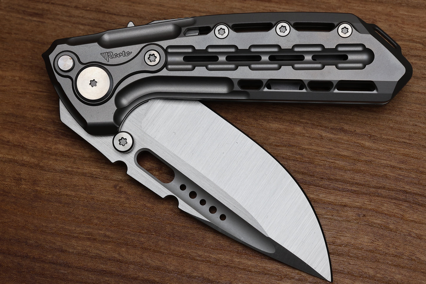 REATE KNIVES TERMINATOR-TX228 TI-BEAD BLAST HANDLE M390 BELT SATIN BLADE