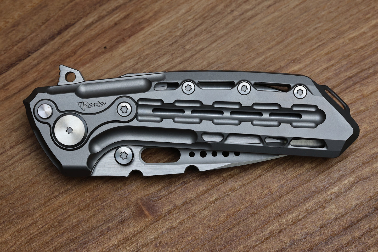 REATE KNIVES TERMINATOR-TX228 TI-BEAD BLAST HANDLE M390 BELT SATIN BLADE
