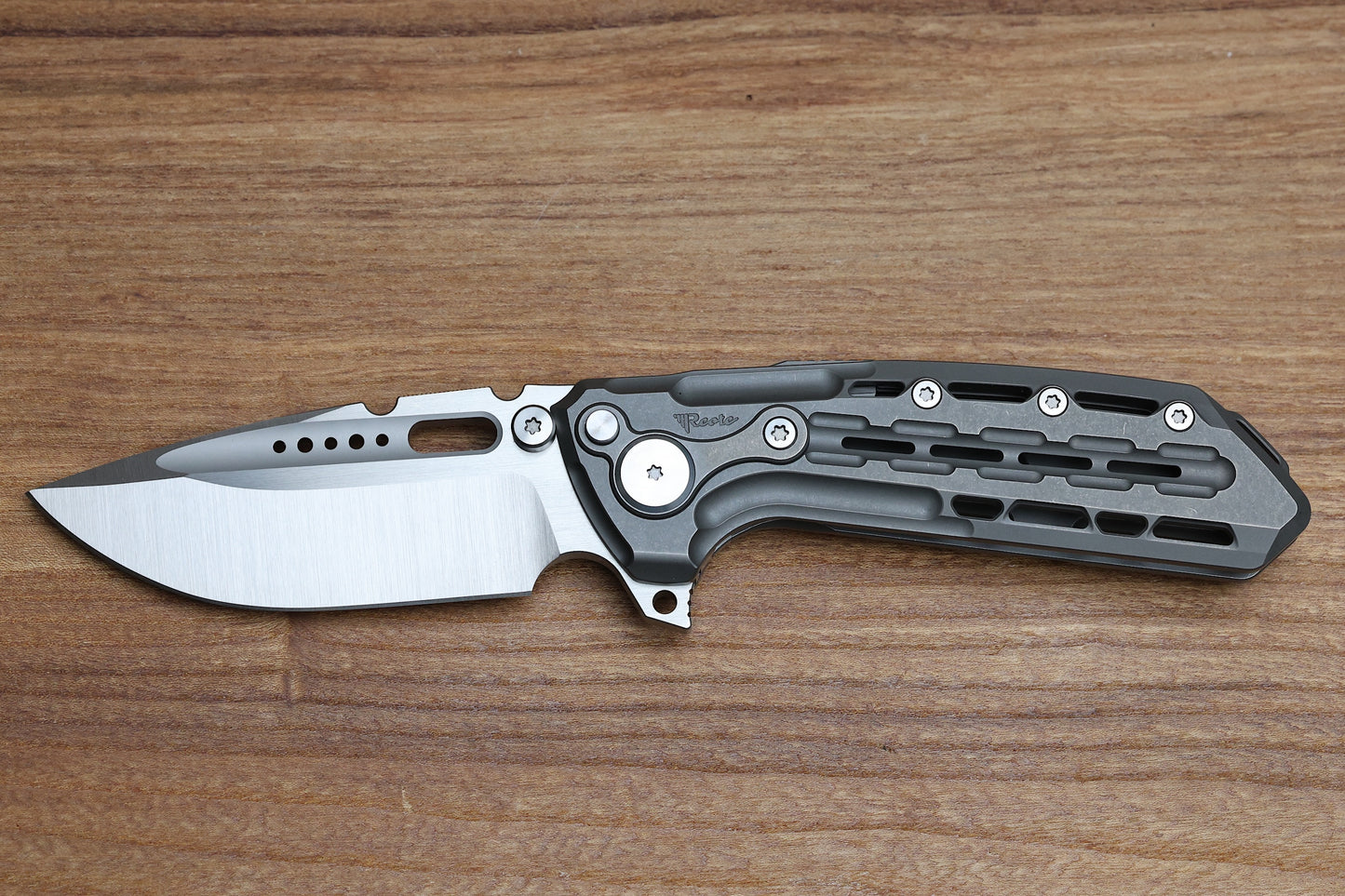 REATE KNIVES TERMINATOR-TX228 TI-DARK BEAD BLAST HANDLE M390 BELT SATIN BLADE