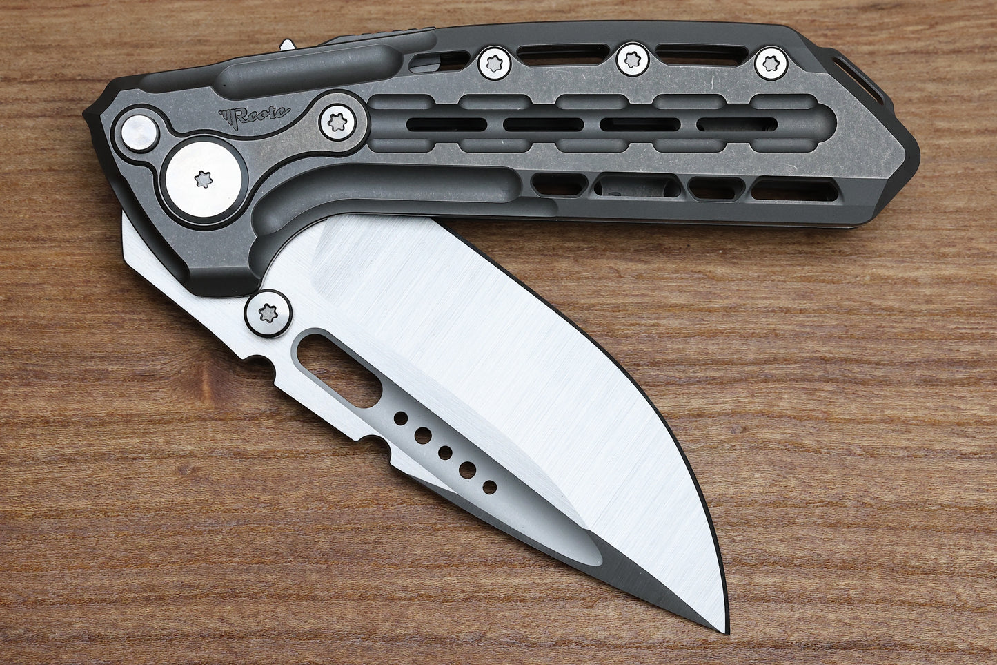 REATE KNIVES TERMINATOR-TX228 TI-DARK BEAD BLAST HANDLE M390 BELT SATIN BLADE