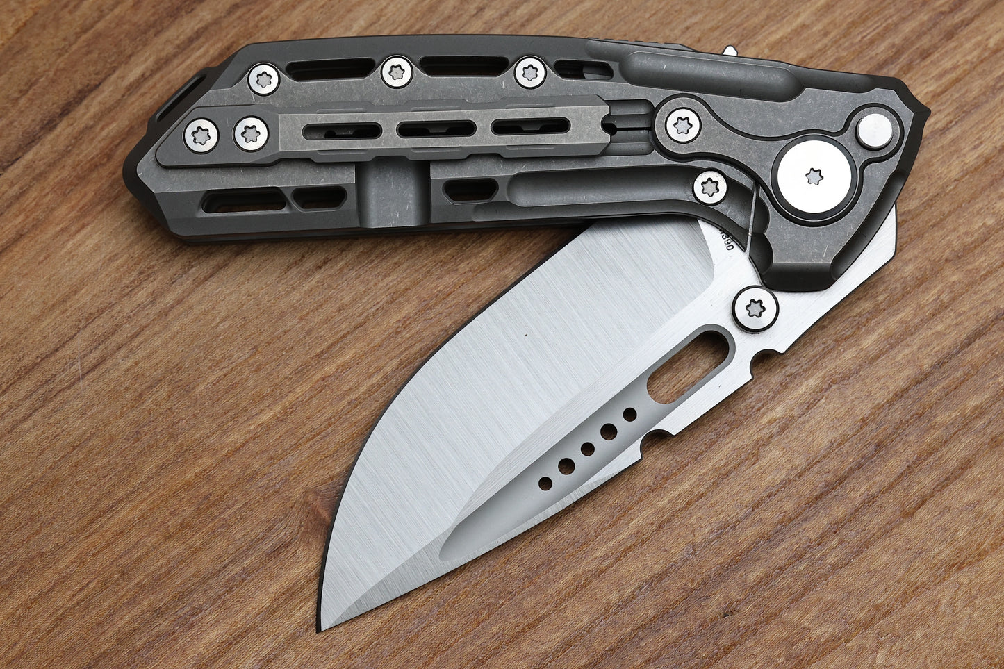 REATE KNIVES TERMINATOR-TX228 TI-DARK BEAD BLAST HANDLE M390 BELT SATIN BLADE