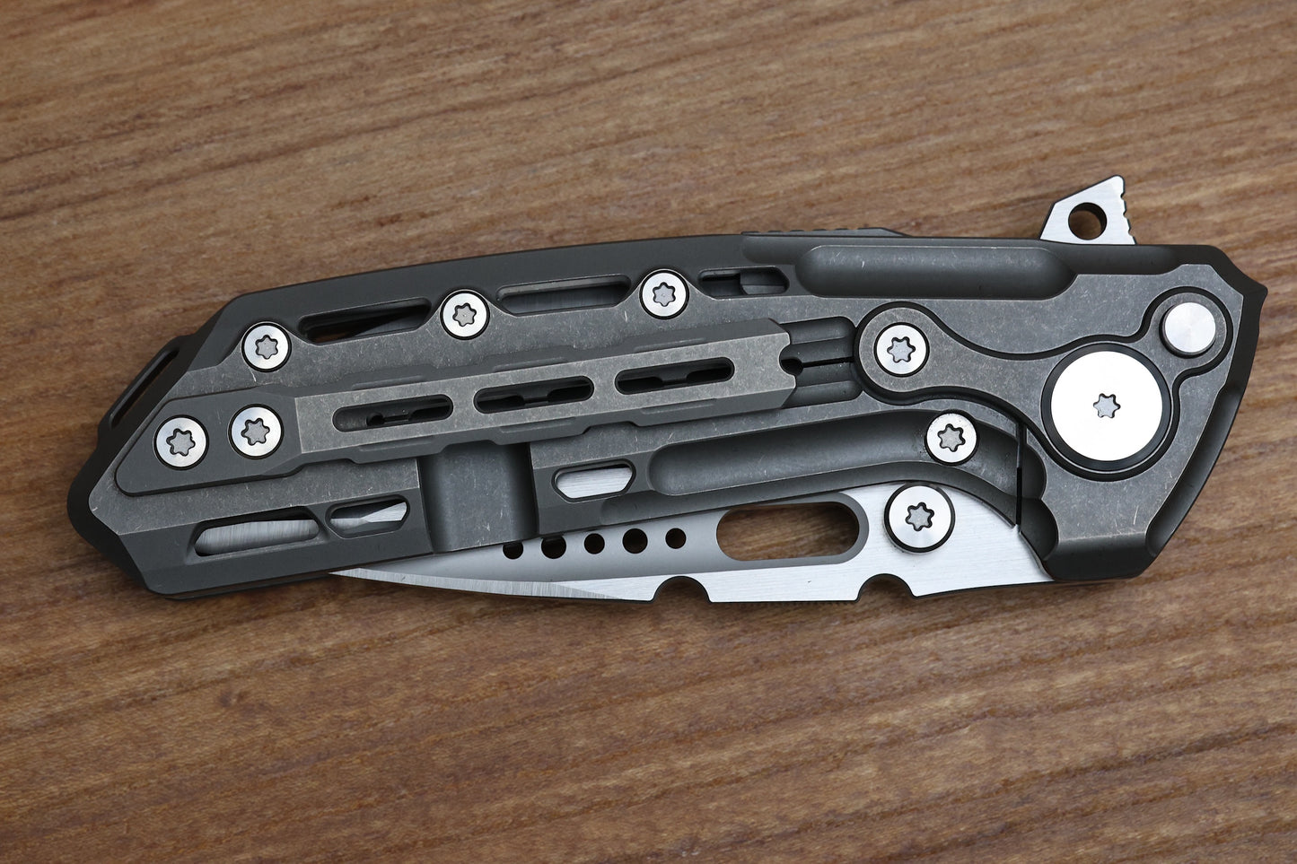 REATE KNIVES TERMINATOR-TX228 TI-DARK BEAD BLAST HANDLE M390 BELT SATIN BLADE