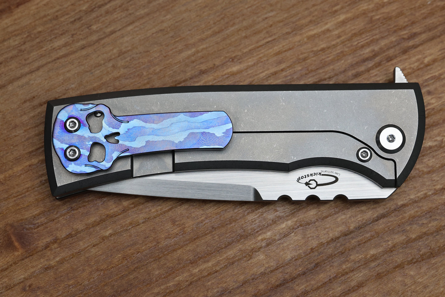 CHAVES ULTRAMAR REDENCION 229 KICKSTOP – DROP POINT M390 BLADE – TITANIUM HANDLE MOKUTI ACCENTS