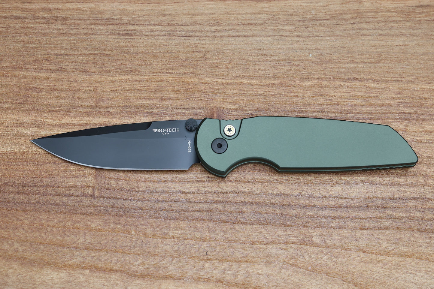 PRO-TECH TR-3 INTEGRITY MANUAL GREEN ALUMINUM HANDLES W/ DLC S35 2025 BLADE TX INT.1