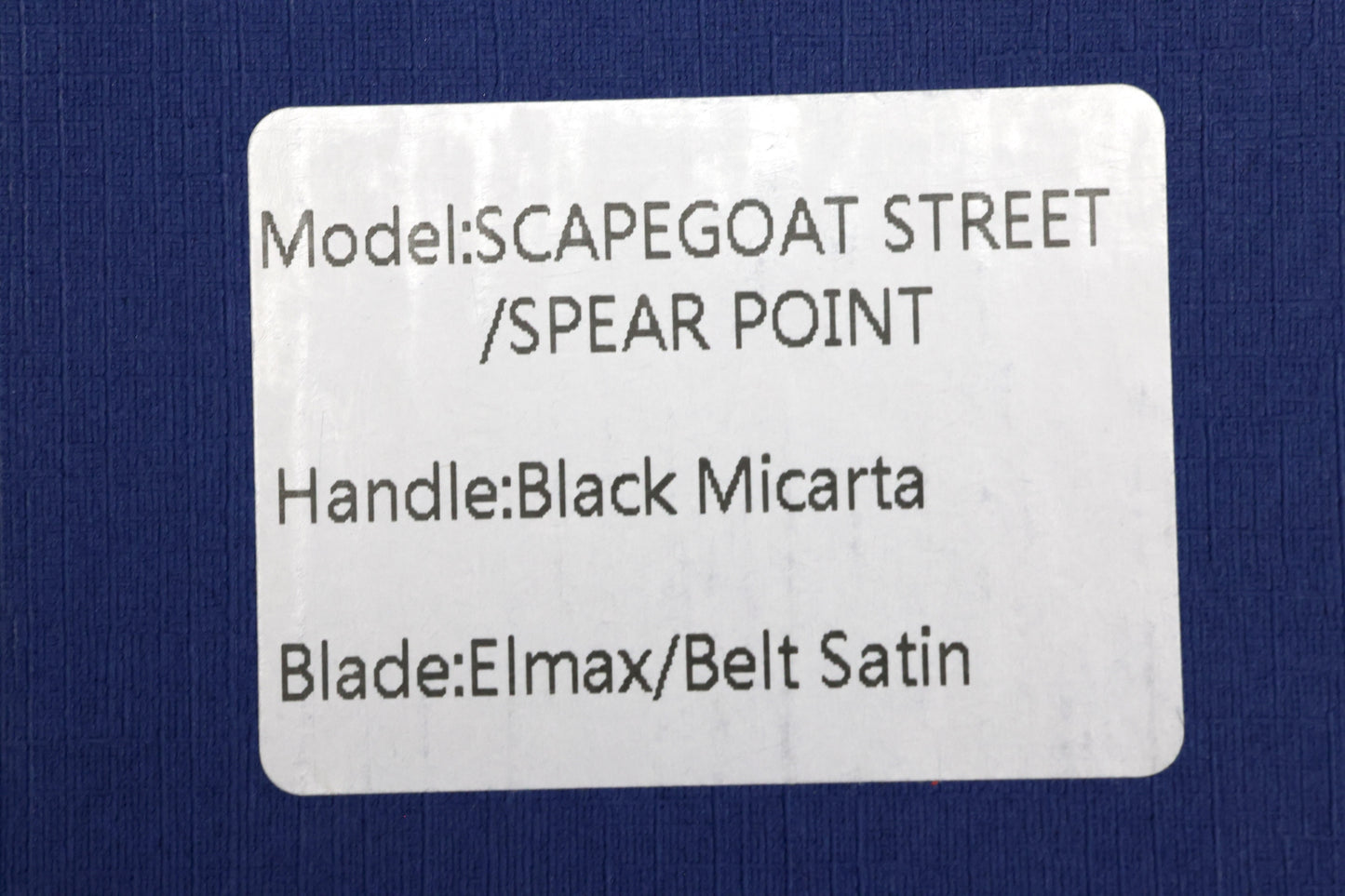 CHAVES KNIVES SCAPEGOAT STREET W/ BLACK MICARTA & SPEAR POINT ELMAX - BLUE LABEL