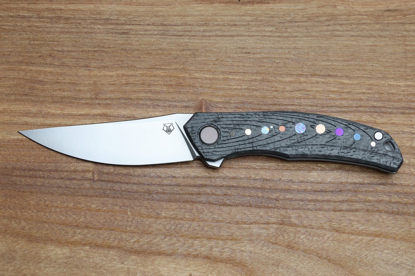 SHIROGOROV KNIVES / IGOR OLEINIKOV QUANTUM CARBON FIBER “SOLAR SYSTEM” – CROMAX PM BLADE – MRBS
