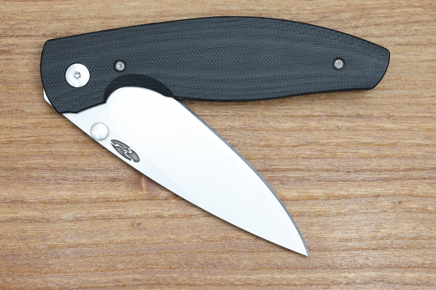 THREE RIVERS MANUFACTURING ATOM FOLDING KNIFE JET BLACK G10 3.5" DROP POINT STONEWASH