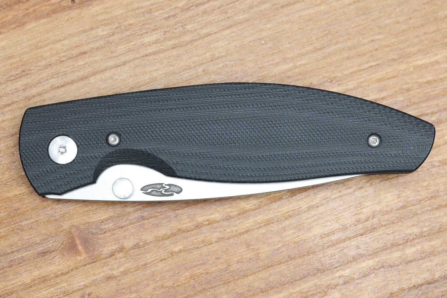 THREE RIVERS MANUFACTURING ATOM FOLDING KNIFE JET BLACK G10 3.5" DROP POINT STONEWASH