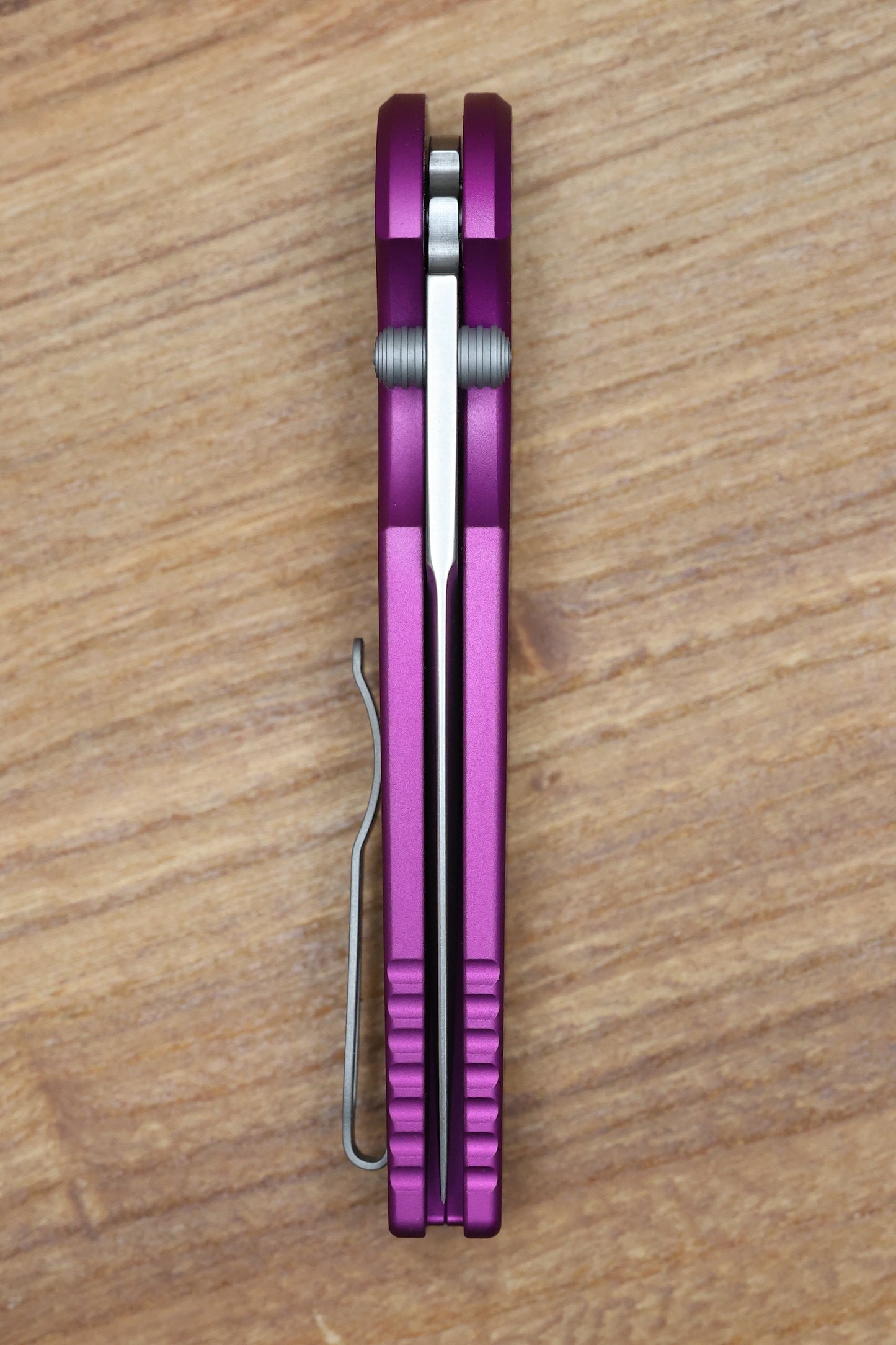 PRO-TECH TR-3 INTEGRITY - INT105-PURPLE - PURPLE "RELIC" TEXTURED ALUMINUM HANDLE - STONEWASH S35VN BLADE