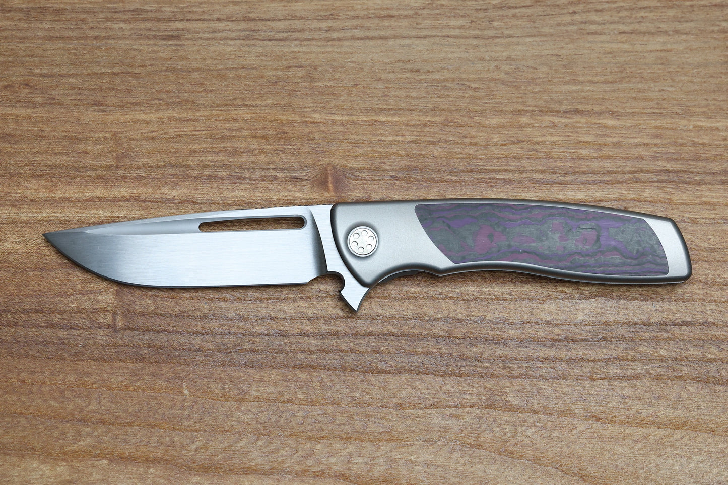 SHARPBYDESIGN MINI EVO-TYPHOON - PURPLE HAZE CARBON- DROP POINT M390