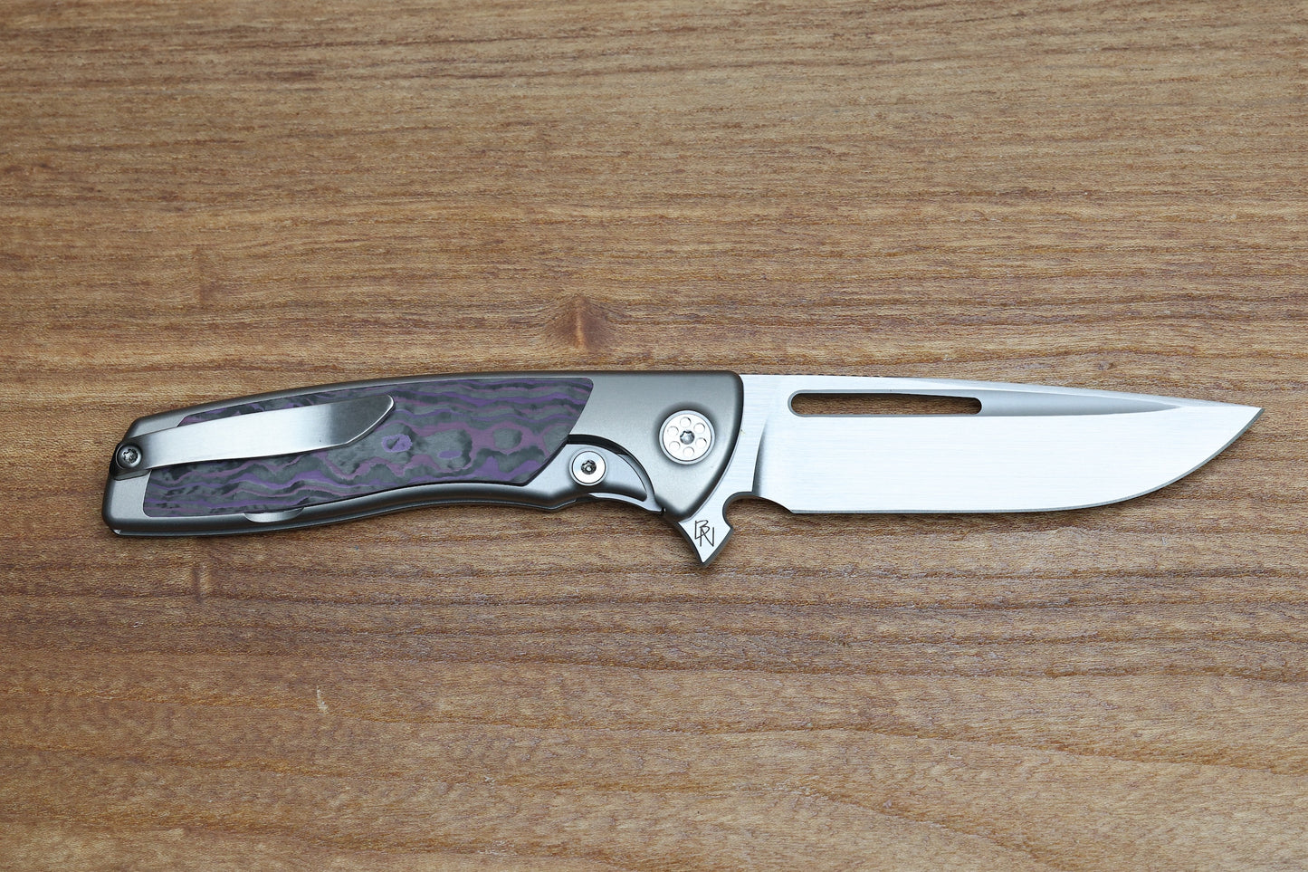 SHARPBYDESIGN MINI EVO-TYPHOON - PURPLE HAZE CARBON- DROP POINT M390