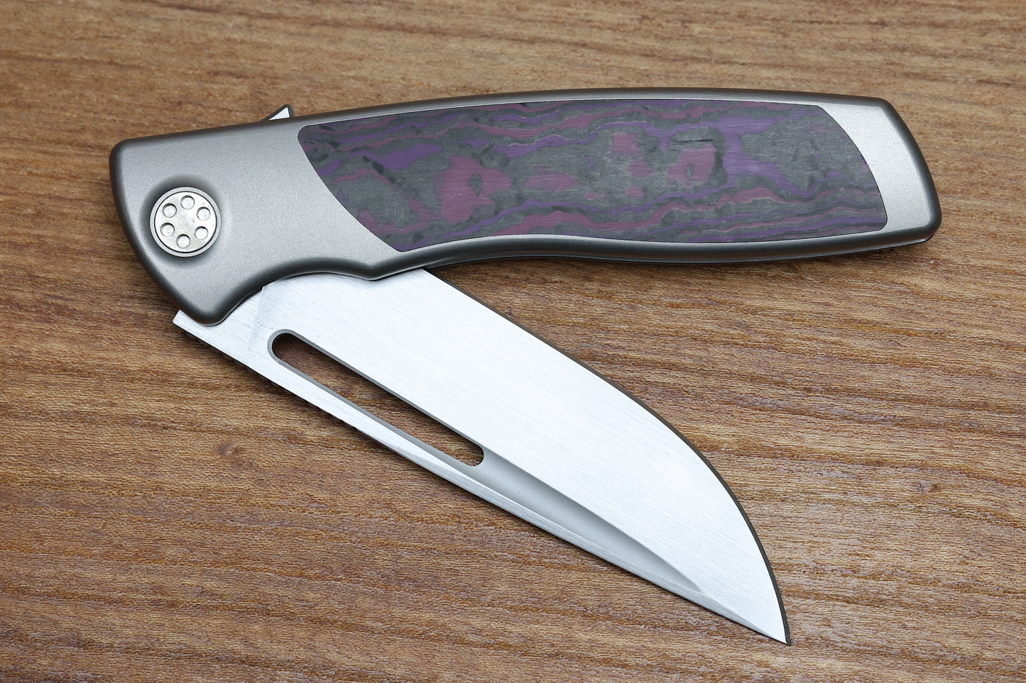 SHARPBYDESIGN MINI EVO-TYPHOON - PURPLE HAZE CARBON- DROP POINT M390