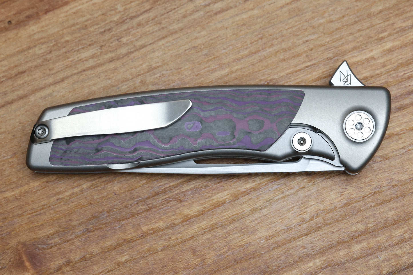 SHARPBYDESIGN MINI EVO-TYPHOON - PURPLE HAZE CARBON- DROP POINT M390