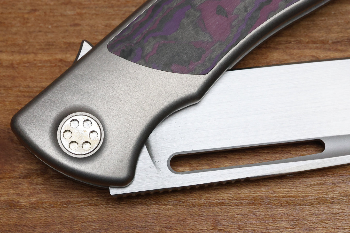 SHARPBYDESIGN MINI EVO-TYPHOON - PURPLE HAZE CARBON- DROP POINT M390