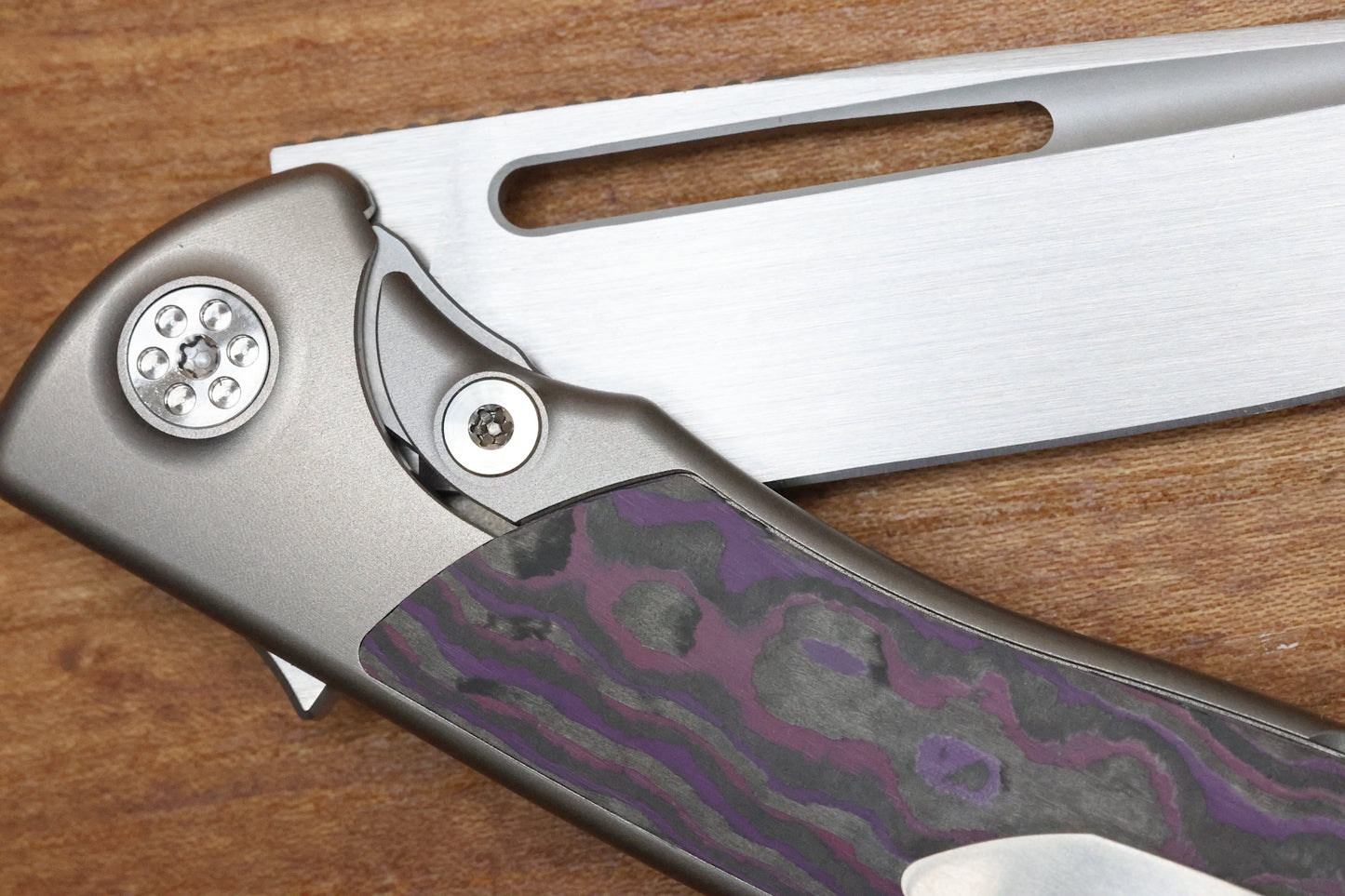 SHARPBYDESIGN MINI EVO-TYPHOON - PURPLE HAZE CARBON- DROP POINT M390