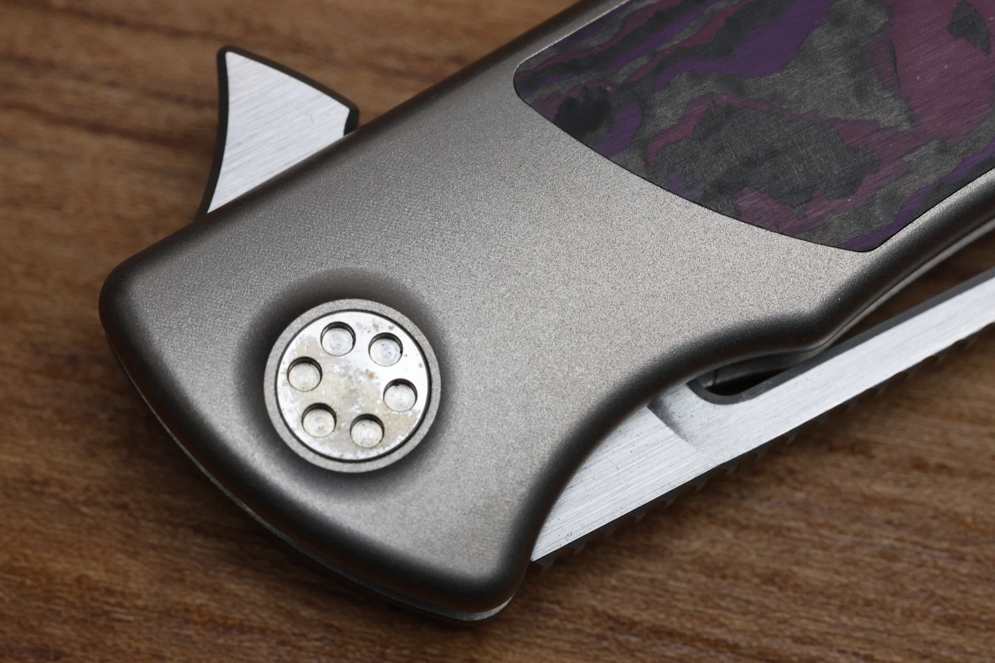 SHARPBYDESIGN MINI EVO-TYPHOON - PURPLE HAZE CARBON- DROP POINT M390