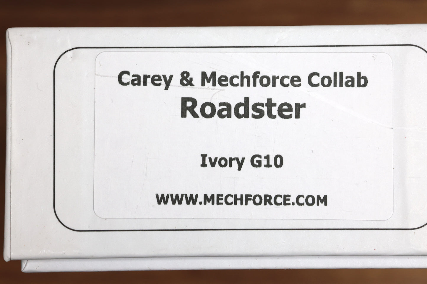 MECHFORCE PETER CAREY COLLAB ROADSTER W/ IVORY-G10 INLAID TITANIUM HANDLE & M390