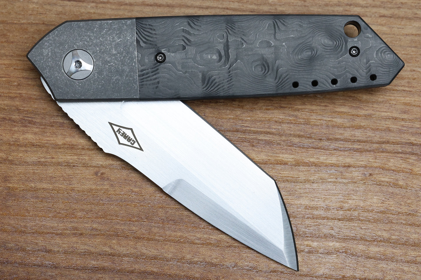 MECHFORCE PETER CAREY COLLAB ROADSTER W/ BLACK DUNES FAT CARBON INLAID TITANIUM HANDLES & M390