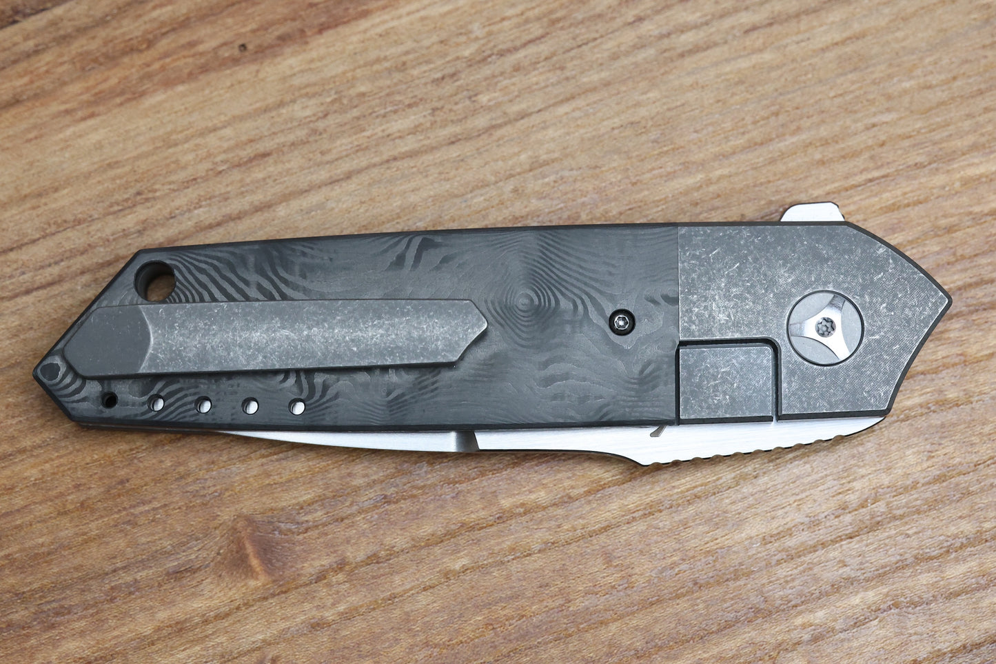 MECHFORCE PETER CAREY COLLAB ROADSTER W/ BLACK DUNES FAT CARBON INLAID TITANIUM HANDLES & M390
