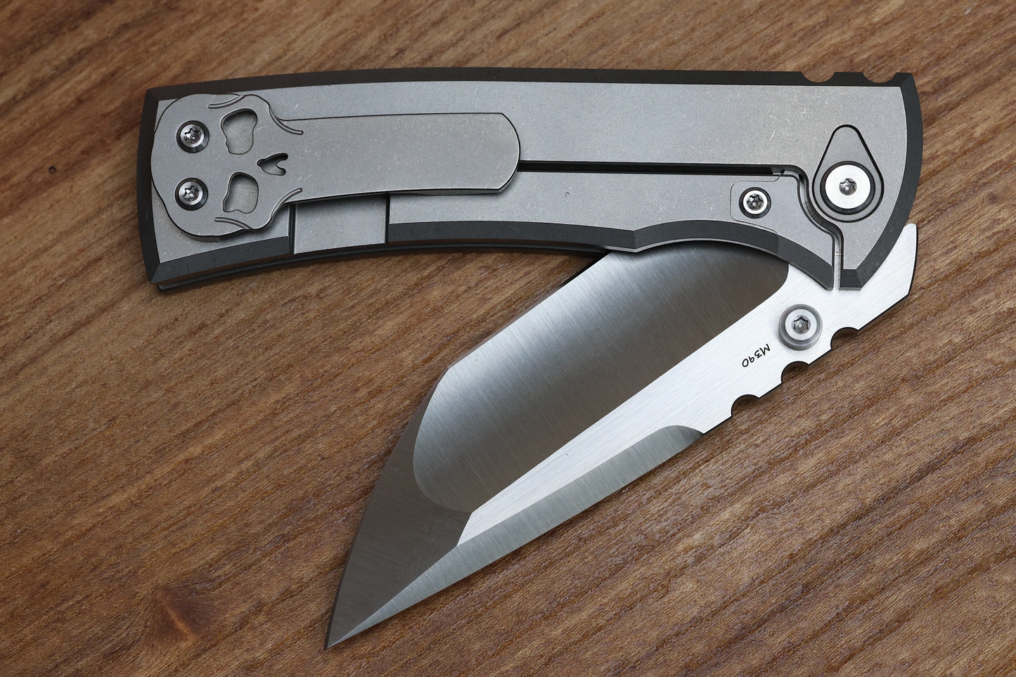 CHAVES KNIVES REDENCION 229 INTEGRAL FRAME LOCK FOLDING KNIFE TITANIUM 3.75" M390 TANTO BELT SATIN