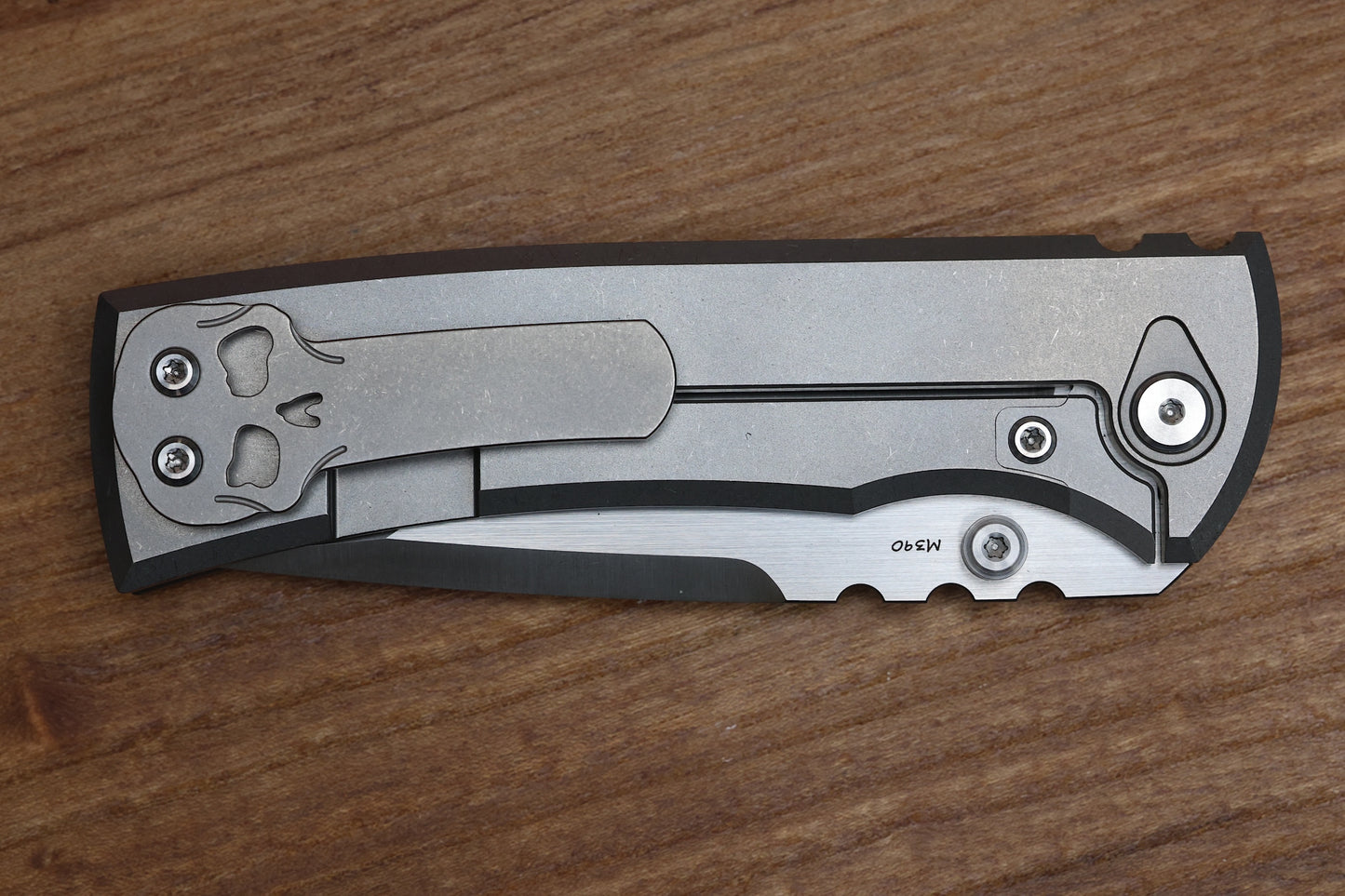 CHAVES KNIVES REDENCION 229 INTEGRAL FRAME LOCK FOLDING KNIFE TITANIUM 3.75" M390 TANTO BELT SATIN