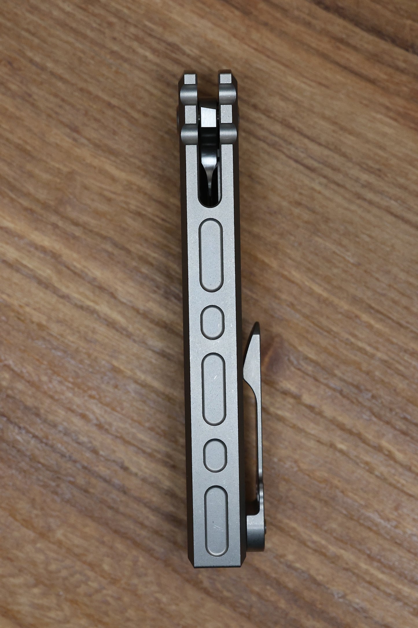 CHAVES KNIVES REDENCION 229 INTEGRAL FRAME LOCK FOLDING KNIFE TITANIUM 3.75" M390 TANTO BELT SATIN