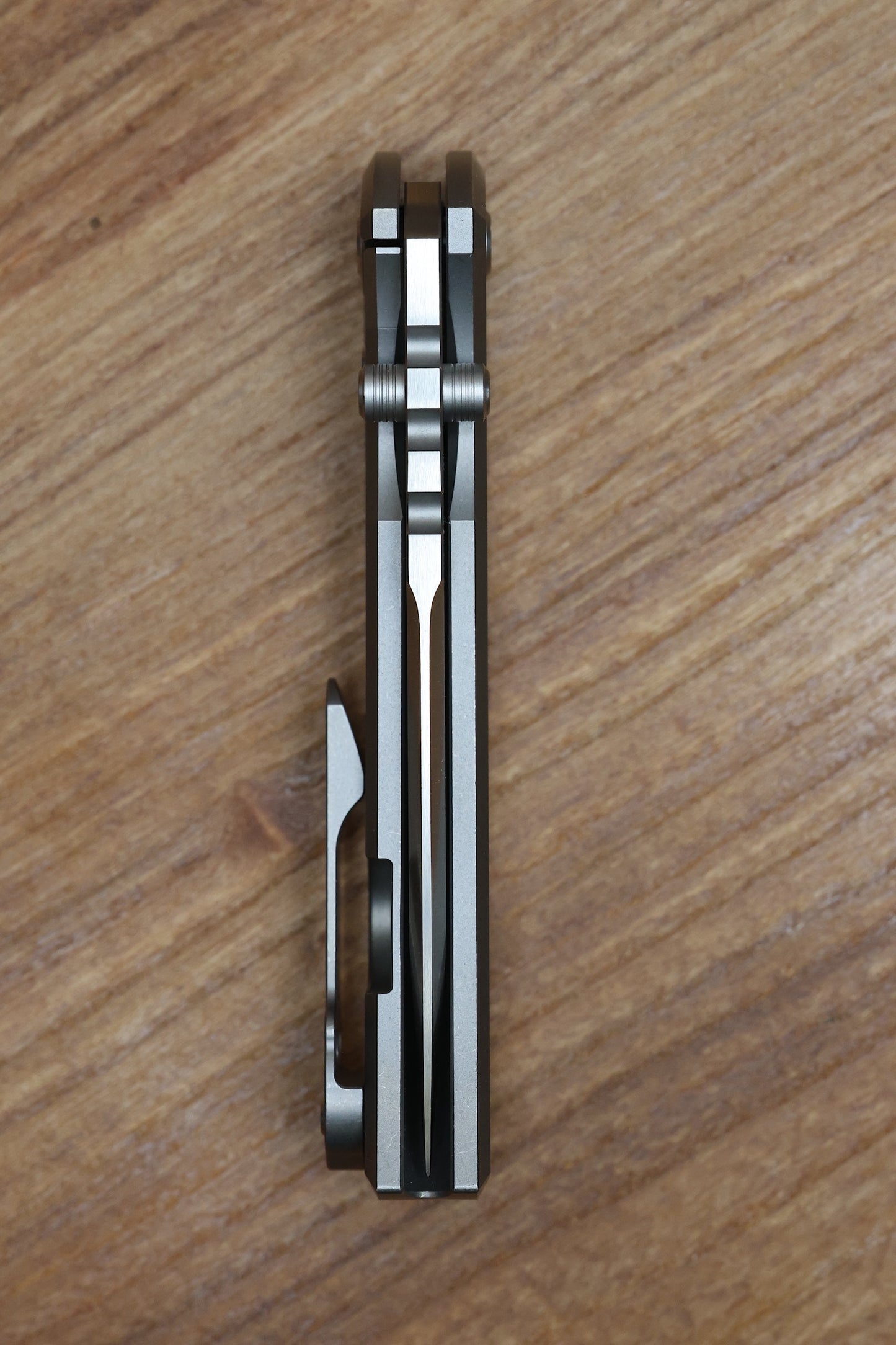 CHAVES KNIVES REDENCION 229 INTEGRAL FRAME LOCK FOLDING KNIFE TITANIUM 3.75" M390 TANTO BELT SATIN