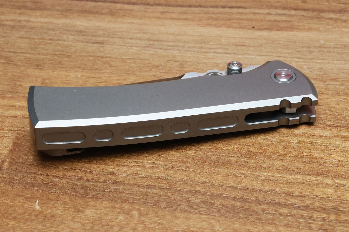 CHAVES KNIVES REDENCION 229 INTEGRAL FRAME LOCK FOLDING KNIFE TITANIUM 3.75" M390 TANTO BELT SATIN