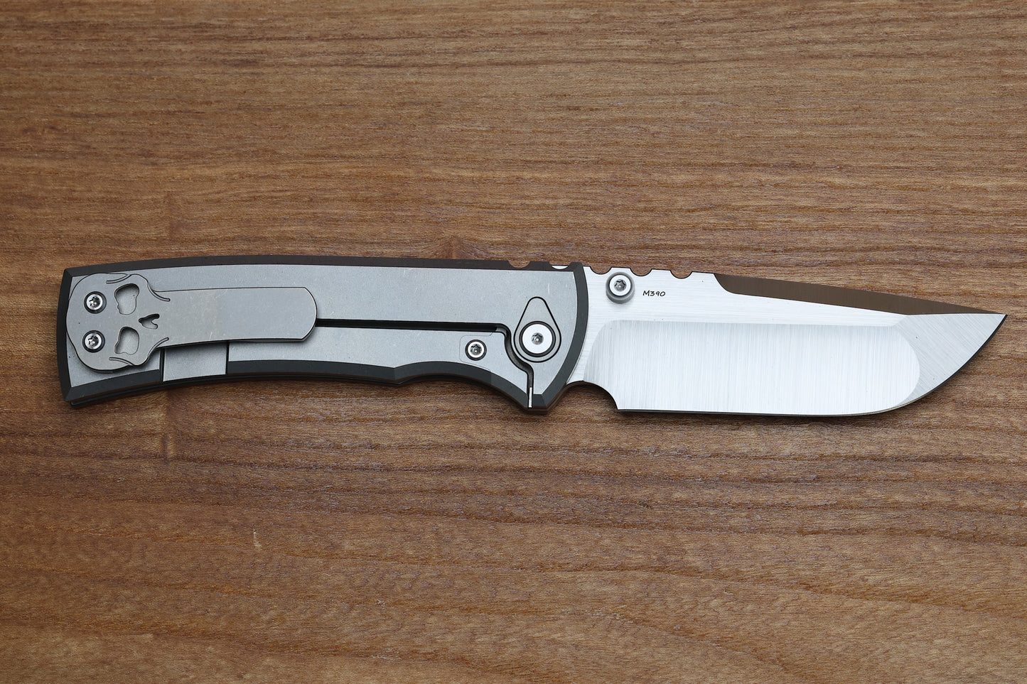 CHAVES KNIVES REDENCION 229 INTEGRAL FOLDING KNIFE TITANIUM 3.75" M390 DROP POINT BELT SATIN
