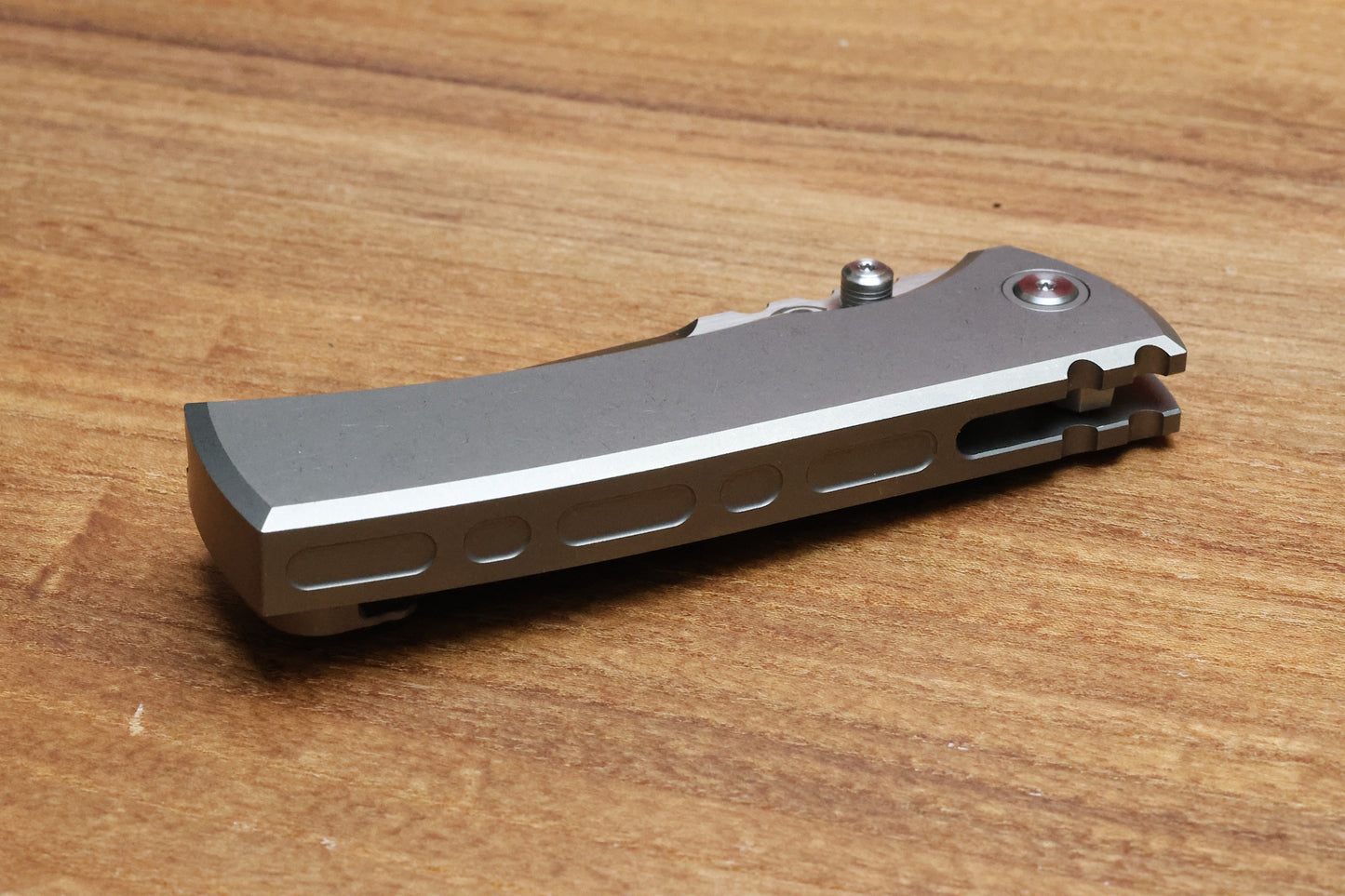 CHAVES KNIVES REDENCION 229 INTEGRAL FOLDING KNIFE TITANIUM 3.75" M390 DROP POINT BELT SATIN