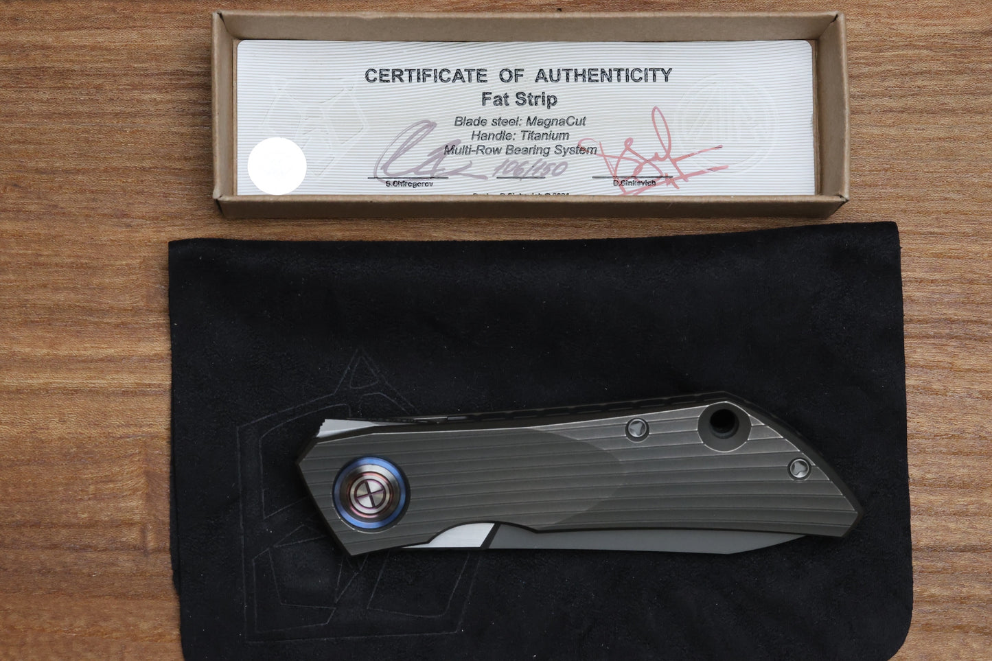 SHIROGOROV "LIMITED EDITION" SINKEVICH DESIGN FAT STRIP - MAGNACUT BLADE - TITANIUM HANDLE - MRBS
