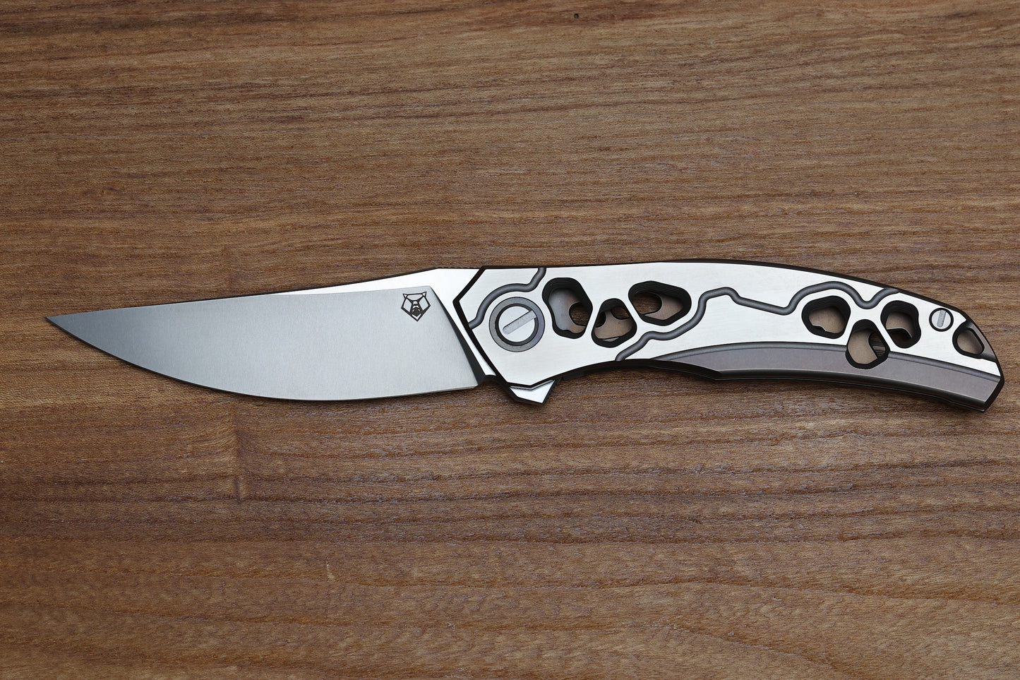 SHIROGOROV KNIVES / ALEXEY KONYGIN QUANTUM “CYBONIC PLAGUE” – CROMAX PM BLADE - SATIN/BRONZE – MRBS