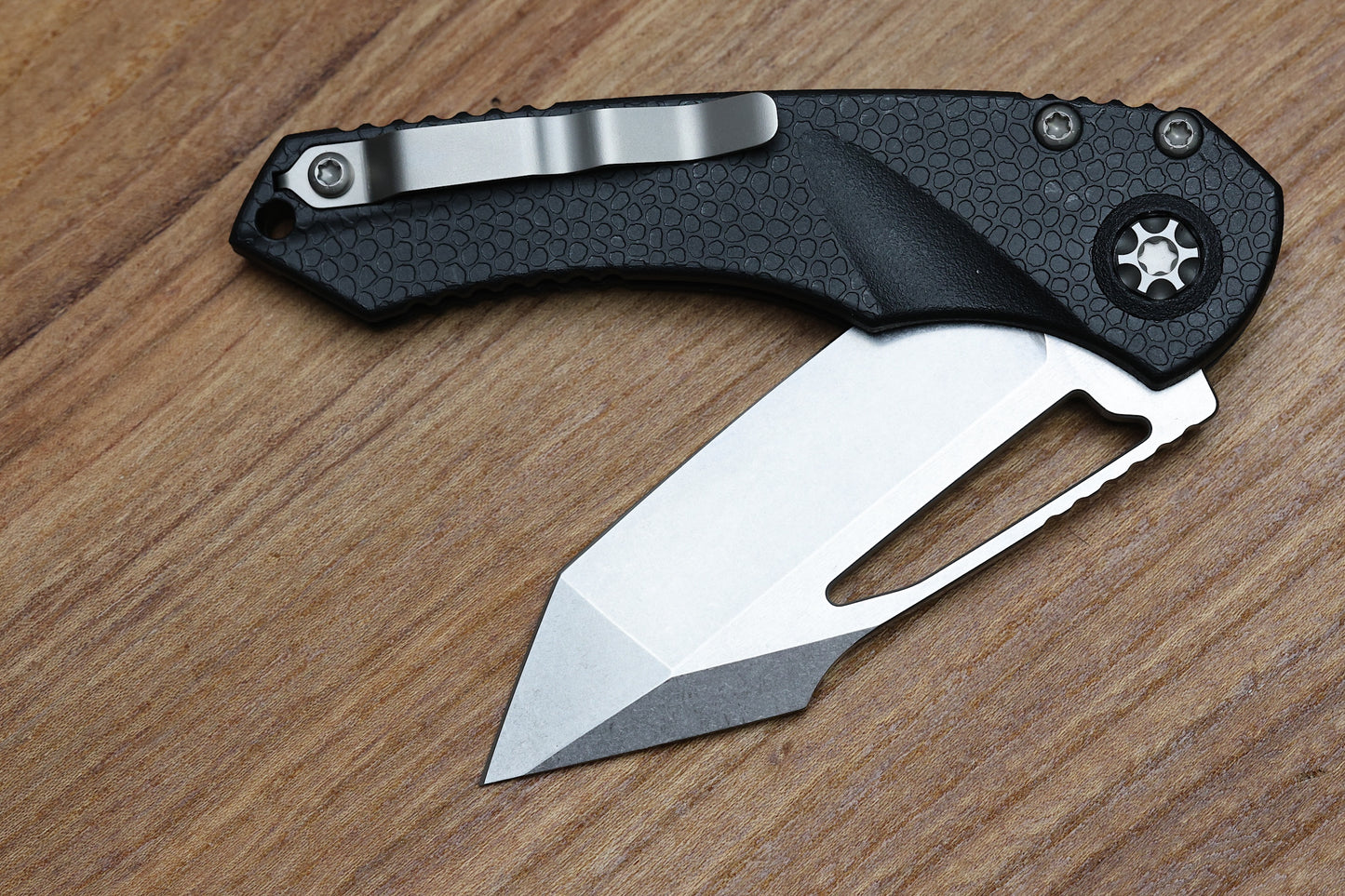 HERETIC KNIVES MINI PARIAH MANUAL BUTTON LOCK FOLDING KNIFE 3.3" MAGNACUT STONEWASH TANTO H053-2A
