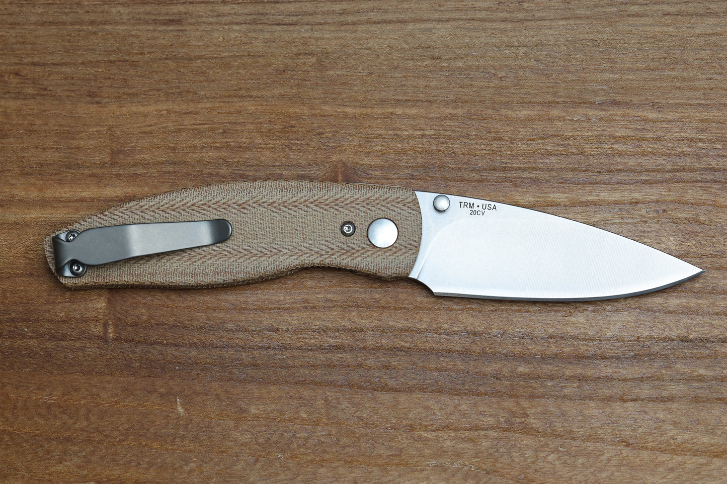 THREE RIVERS MANUFACTURING NEUTRON 2 CONTOURED OD NATURAL MICARTA 3" 20CV STONEWASH