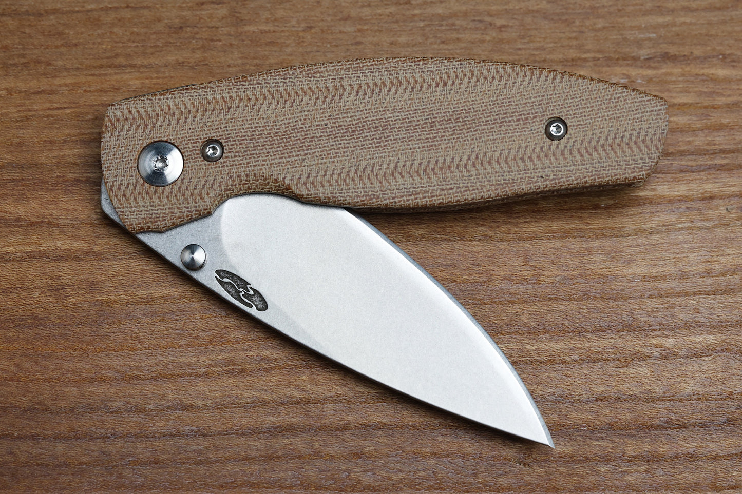 THREE RIVERS MANUFACTURING NEUTRON 2 CONTOURED OD NATURAL MICARTA 3" 20CV STONEWASH