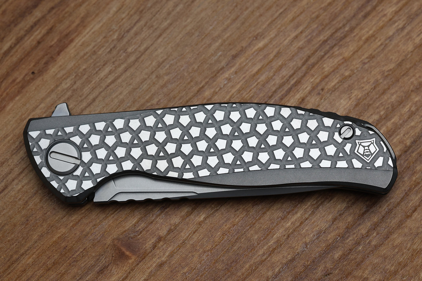 SHIROGOROV F95 BEAR PATTERN - TITANIUM HANDLE - M390 BLADE - MRBS