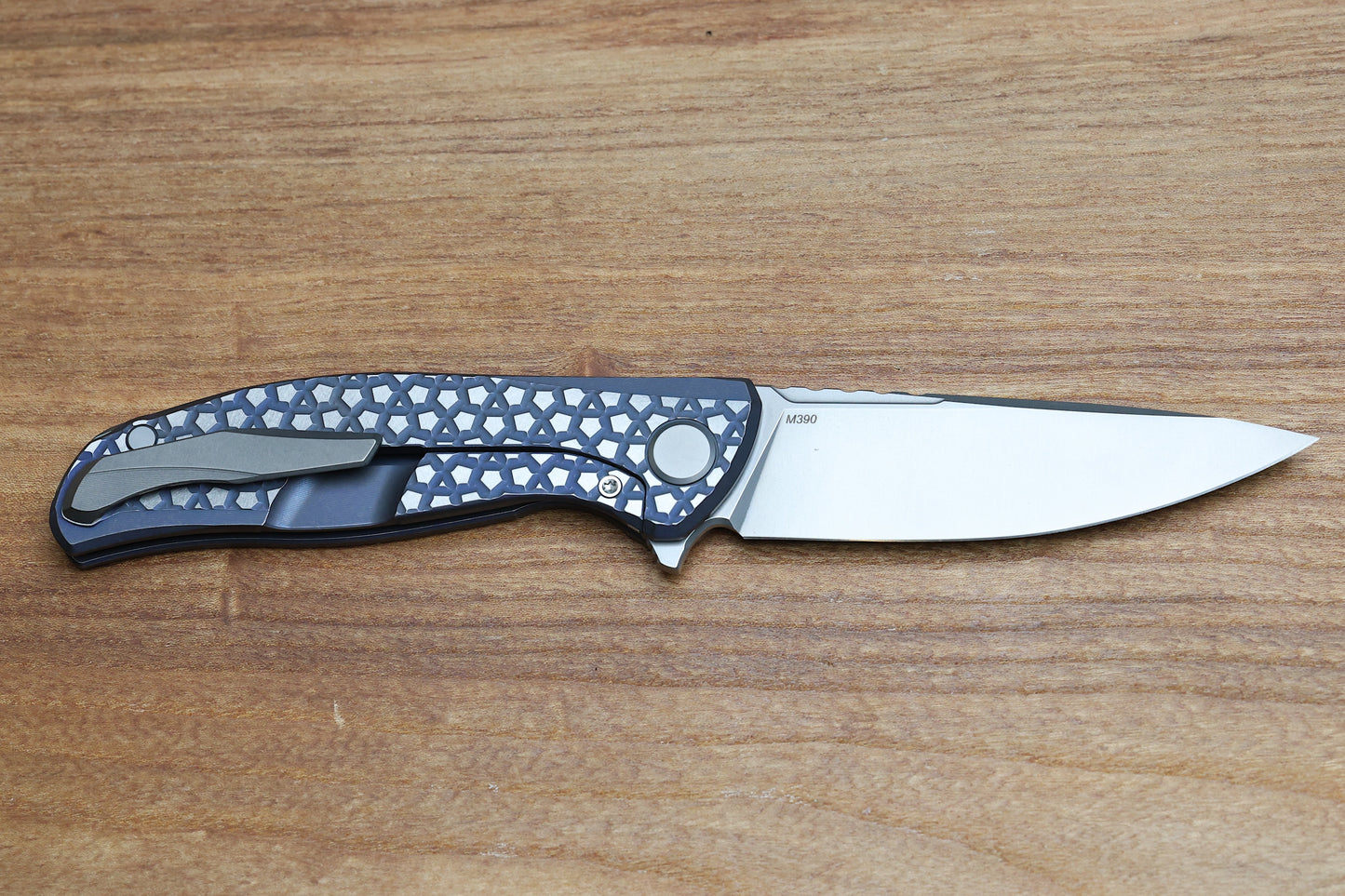 SHIROGOROV F95 BEAR PATTERN - PURPLE TITANIUM HANDLE - M390 BLADE - MRBS