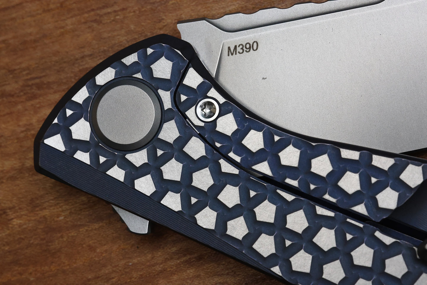 SHIROGOROV F95 BEAR PATTERN - PURPLE TITANIUM HANDLE - M390 BLADE - MRBS